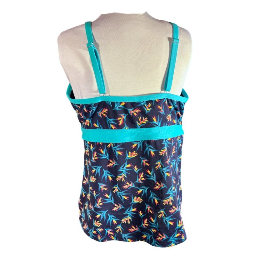 Lands End Womens Swim Suit Tankini Top Only Size M Pull-On With Spaghetti Straps - Picture 2 of 8